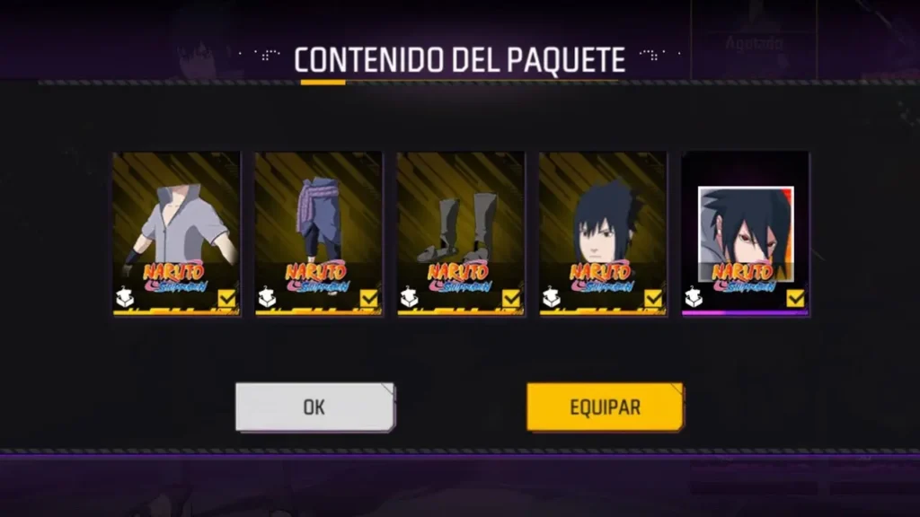 CONJUNTO DE SASUKE FREE FIRE